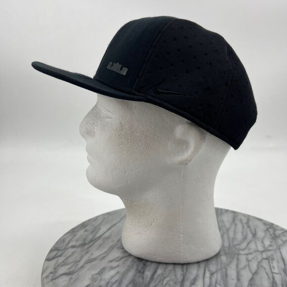 Nike LeBron James Hat Mens Black Adjustable Snapback Mesh S+ Pro Cap LJ Logo - Picture 6 of 12